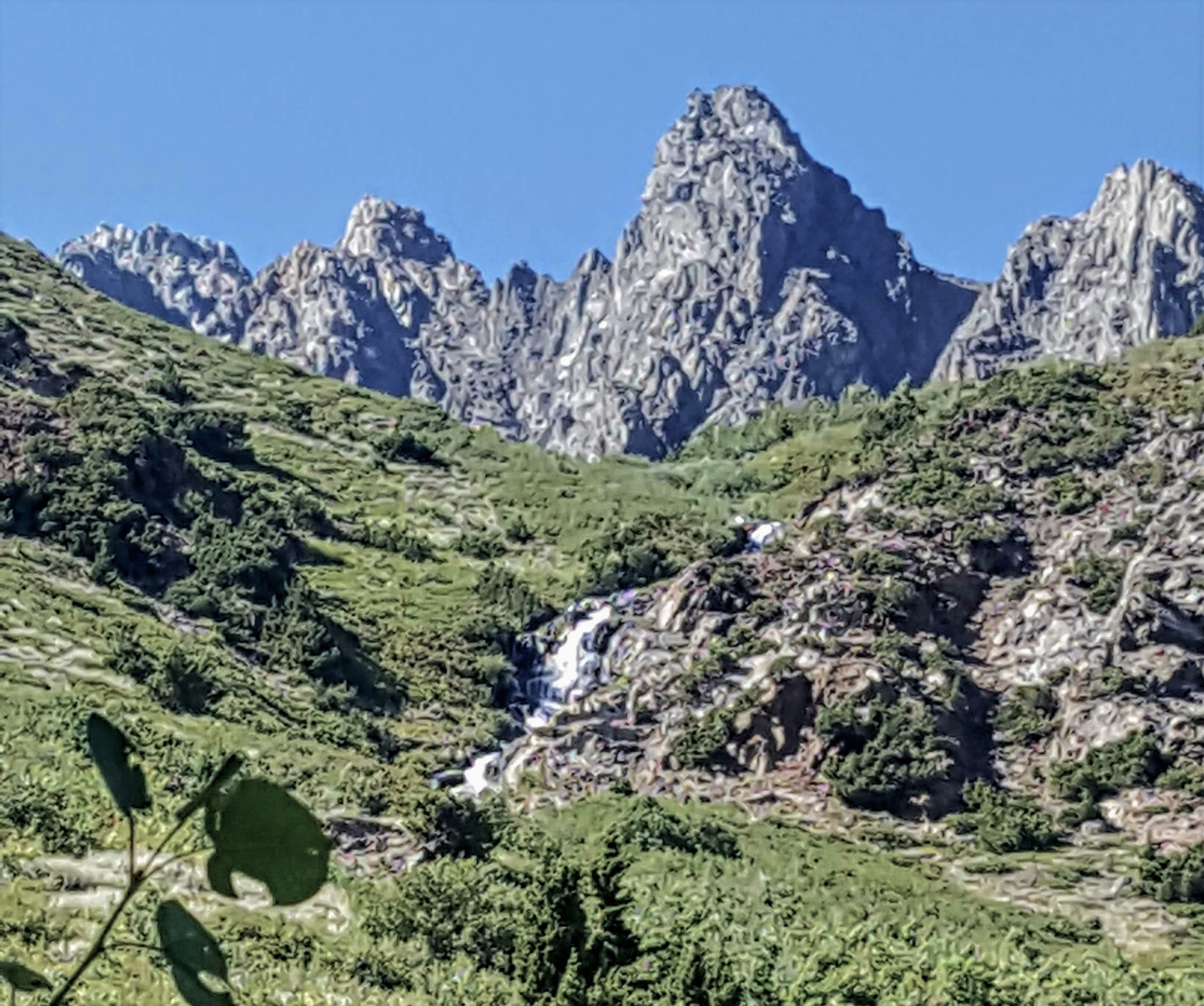 granite, gree nand water fall